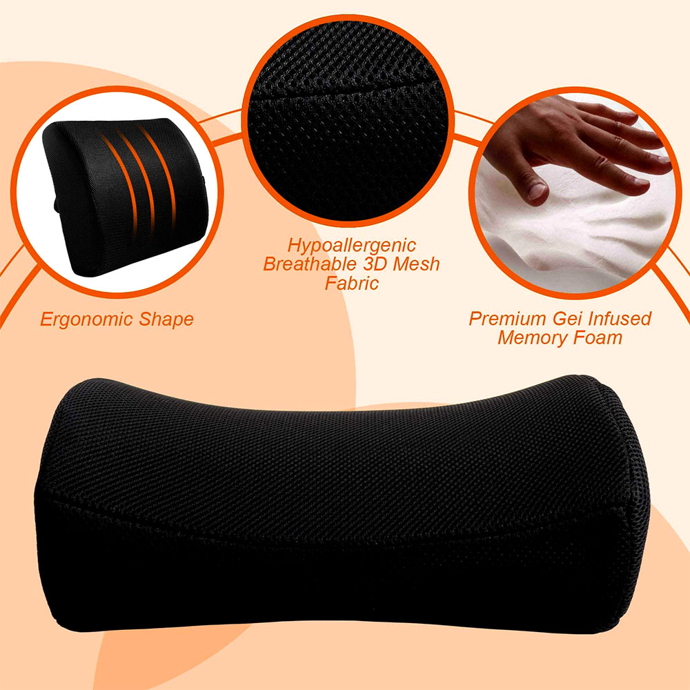 Soft Memory Foam Lumber Support Back Massager Pillow Back 01