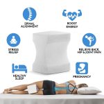 gel Memory Foam knee pillow Wedge Contour Orthopedic Knee Pillow for Sciatica Nerve Relief, Back, Leg, Hip, and Joint Pain, Leg Support, Spine Alignment, Pregnancy Cushion, leg pillow 01