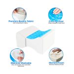 gel Memory Foam knee pillow Wedge Contour Orthopedic Knee Pillow for Sciatica Nerve Relief, Back, Leg, Hip, and Joint Pain, Leg Support, Spine Alignment, Pregnancy Cushion, leg pillow-10